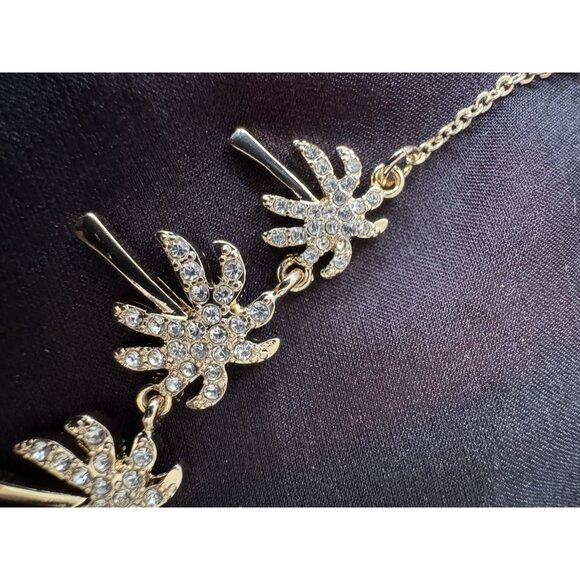 Lilly Pulitzer Dainty Goldtone Palm Tree CZ Short Statement Necklace 16" NEW - Picture 6 of 11